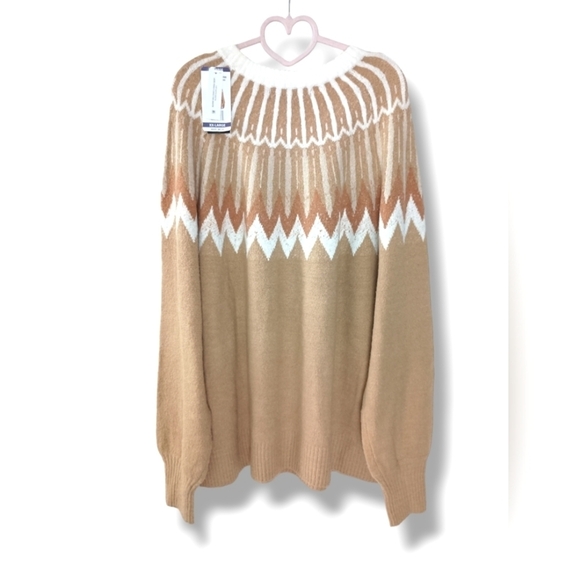 NWT French Connection Essentials Cozy Sweater 🤎🤍 XXL - Picture 4 of 7